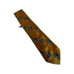 Vintage Gold Coat of Arms Tie, Regalon Dark Mustard Honeycomb Vintage Tie